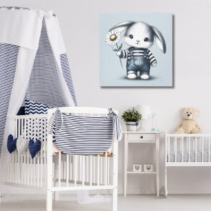 Whimsical Boy Bunny Leinwanddruck