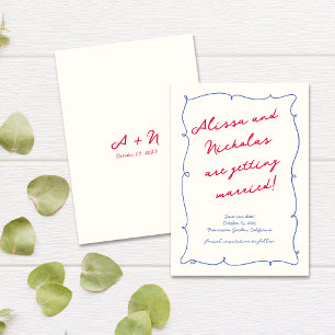 Whimsical Bright Fun Monogram Script Hochzeit Save The Date