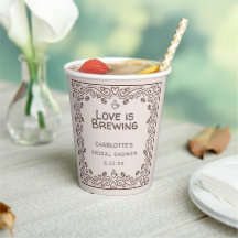 Whimsical Brown Love Is Brewing Bridal Shower