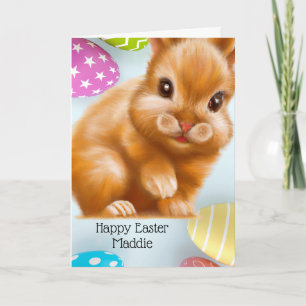 Whimsical Brown Oaster Bunny Karte
