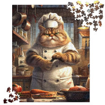 Whimsical Brown Realistic Cat Koch Artwork