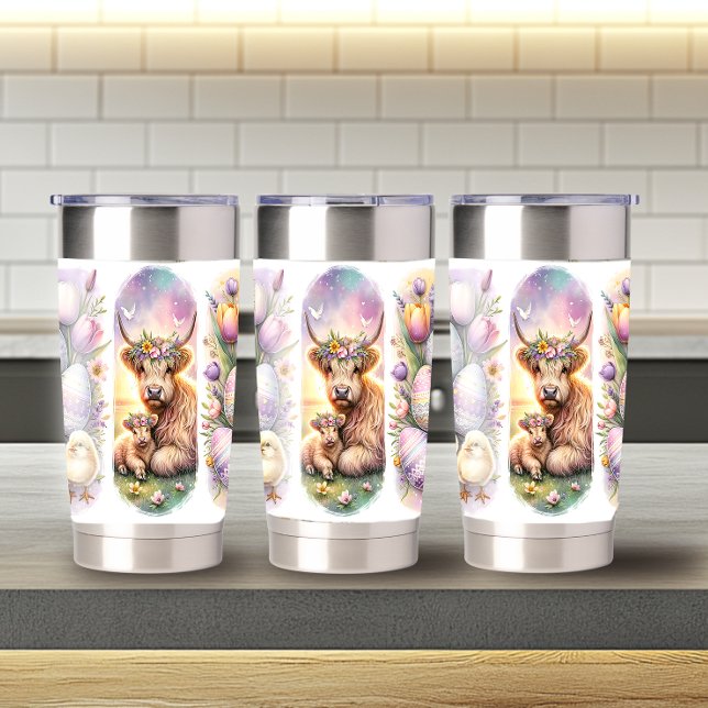 Whimsical Brushstroke Hochland Kuh Oster 20oz Thermobecher (Von Creator hochgeladen)