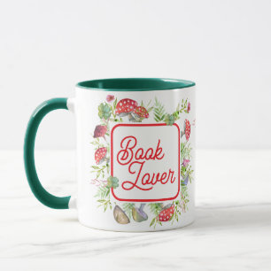 Whimsical Buchliebhaber Pilz Kaffee Tasse