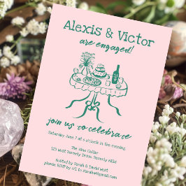 Whimsical Buffet DInner Custom Engagement Party Einladung