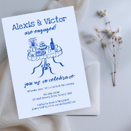 Whimsical Buffet DInner Custom Engagement Party Einladung