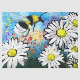Whimsical Bumble Bee Daisies Blumendekoupage Seidenpapier