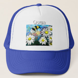 Whimsical Bumble Bee in Daisies Personalisiert Truckerkappe