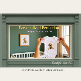 Whimsical Bumblebee & Wildflowers "Bee Happy" Baby Strampler