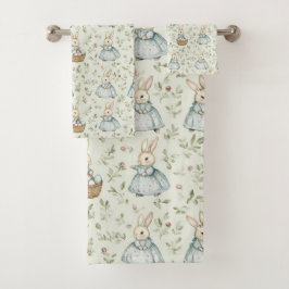 Whimsical Bunny Bliss Osterfest Badhandtuch Set