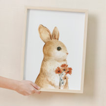 Whimsical Bunny Floral Woodland Kinderzimmer Dekor