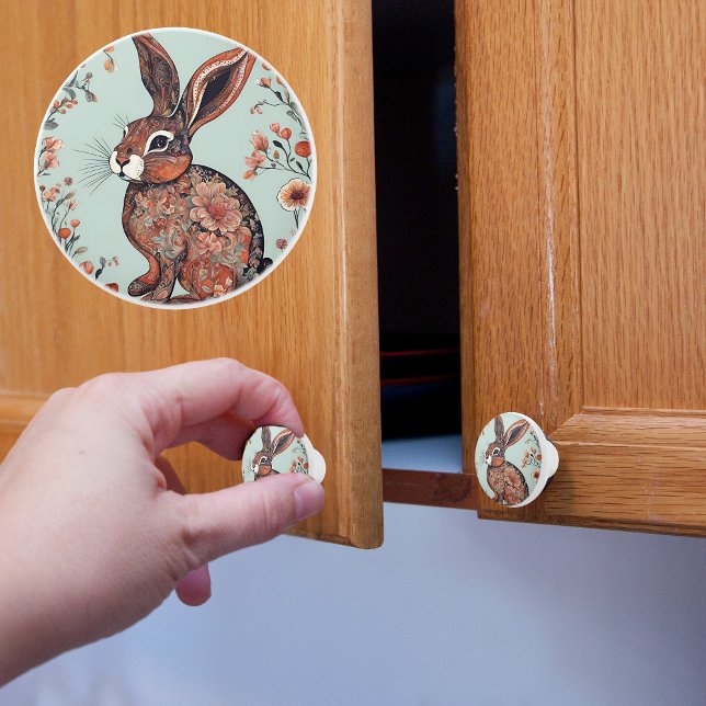 Whimsical Bunny Keramikknauf (Von Creator hochgeladen)