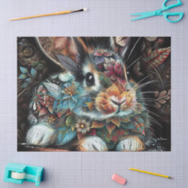 Whimsical Bunny Rabbit Abstrakte Decoupage Seidenpapier