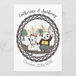 Whimsical Bunny Rabbit Hochzeit Einladung