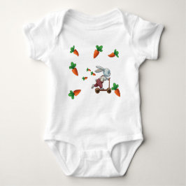 Whimsical Bunny Ride Baby Strampler