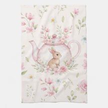Whimsical Bunny Teekanne Floral Frühling 