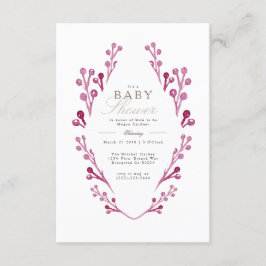 Whimsical Burgundy Berry Babydusche | Einladung