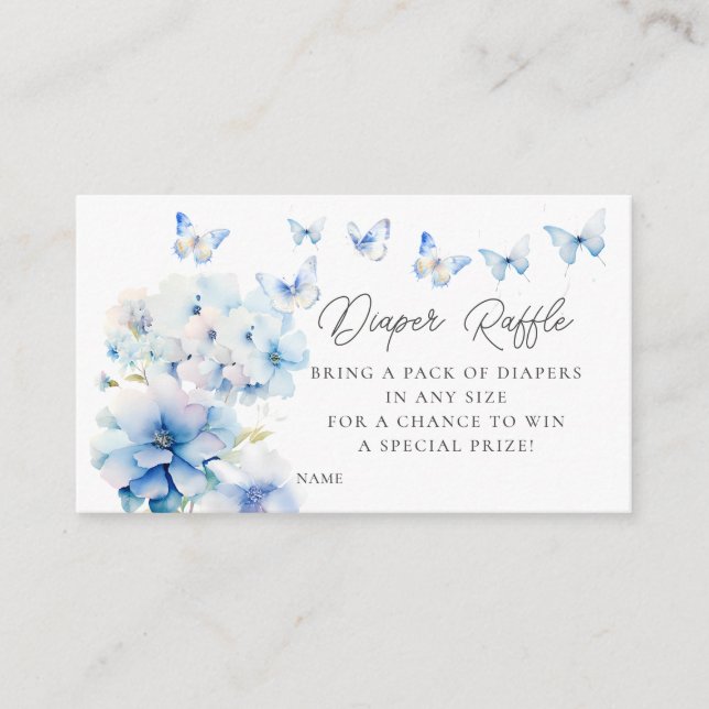 Whimsical Butterfets Diaper Raffle Begleitkarte (Vorderseite)