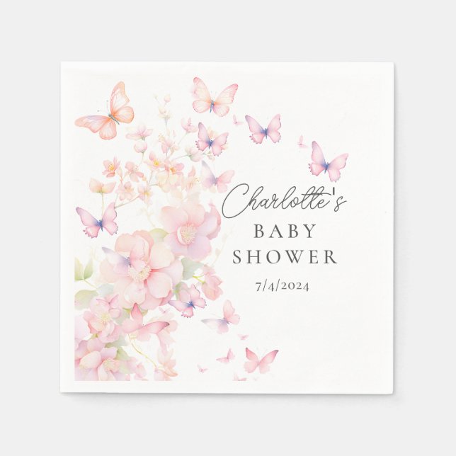 Whimsical Butterflies Babydusche Serviette (Vorderseite)