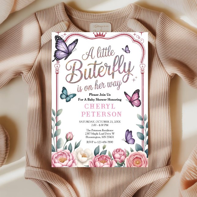 Whimsical Butterfly Baby Shower Einladung (Von Creator hochgeladen)