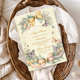 Whimsical Butterfly Bow Baby Dusche Einladung
