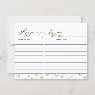 Whimsical Butterfly Brautparty-Rezept-Karte Einladung