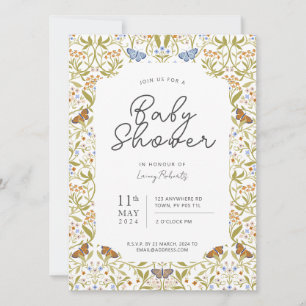 Whimsical Butterfly Enchanted Garden Baby Shower Einladung