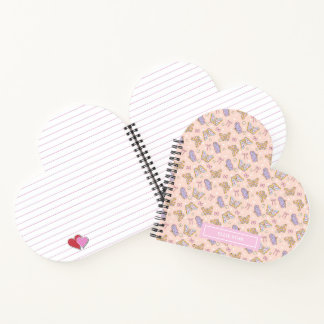 Whimsical Butterfly Girl Personalisiert Heartform Notizbuch