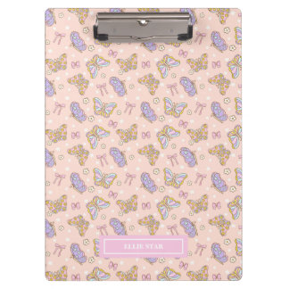 Whimsical Butterfly Girl Personalisiert Klemmbrett