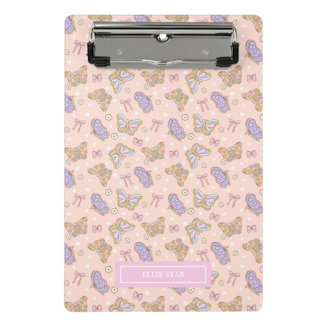 Whimsical Butterfly Girl Personalisiert Mini Klemmbrett (Vorderseite)