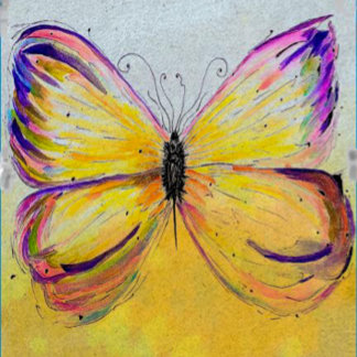 Whimsical Butterfly Hinweis Danke Karte
