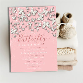 Whimsical Butterfly Kristall Girl Baby Dusche Einladung