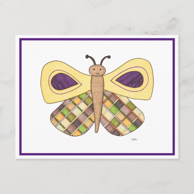 Whimsical Butterfly Postcard Postkarte (Vorderseite)