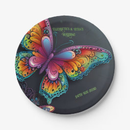 Whimsical Butterfly Romance Hochzeit Einladung Pappteller