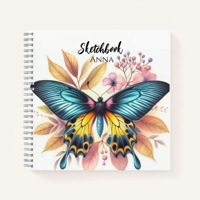 Whimsical Butterfly Sketchbook Notizbuch (Vorderseite)
