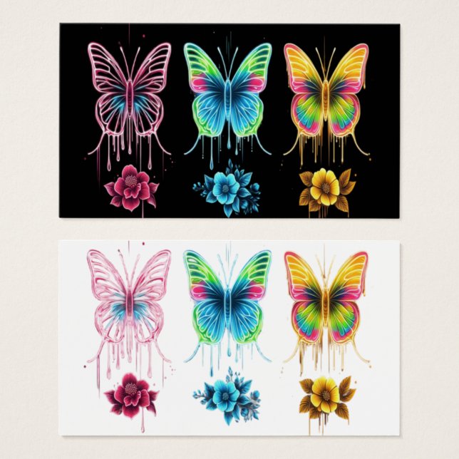 Whimsical Butterfly Symphony: Lebhafte Farben (Vorne & Hinten)