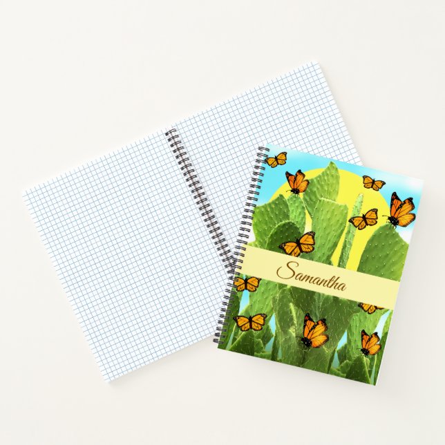 Whimsical Cactus And Butterflies Notizbuch (Innenseite)