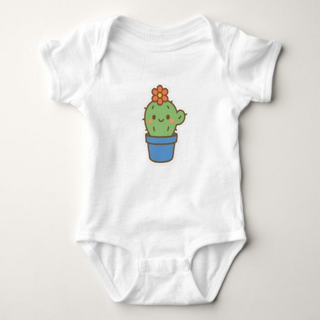 Whimsical Cactus Baby Strampler (Vorderseite)