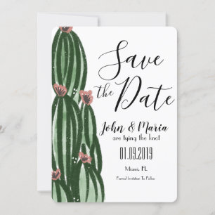 Whimsical Cactus Save the Date Künstlerisch Einladung