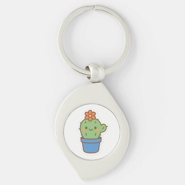 Whimsical Cactus Schlüsselanhänger (Vorderseite)