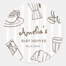 Whimsical Cafe Bebe Stripe Babyparty