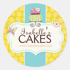 Whimsical Cake Labels Runder Aufkleber