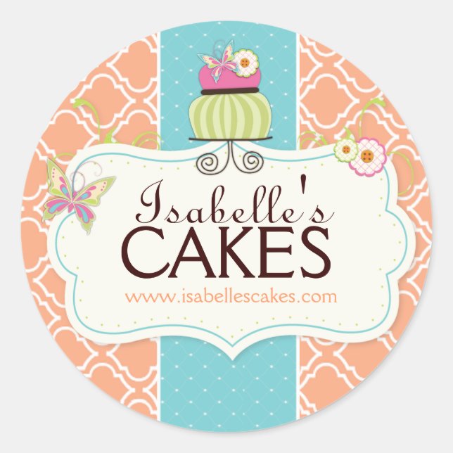 Whimsical Cake Labels Runder Aufkleber (Vorderseite)