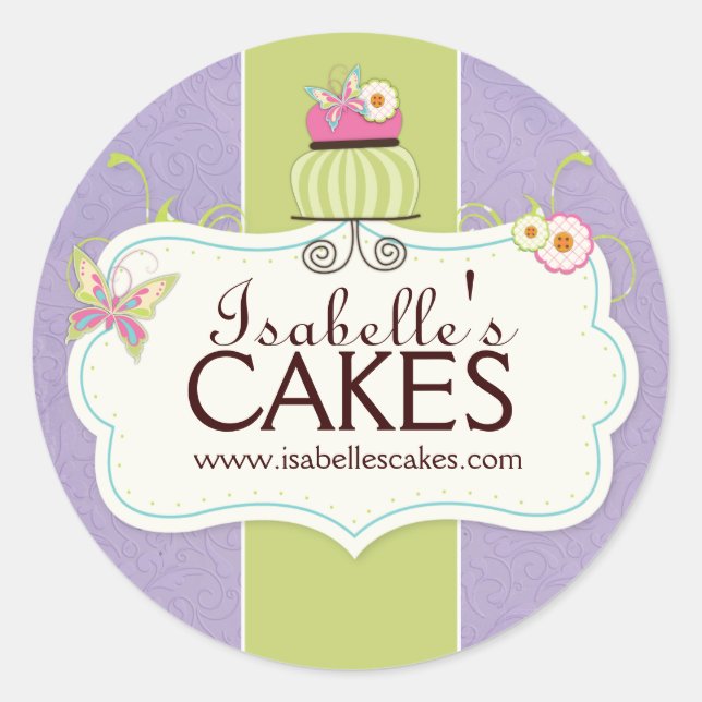 Whimsical Cake Labels Runder Aufkleber (Vorderseite)