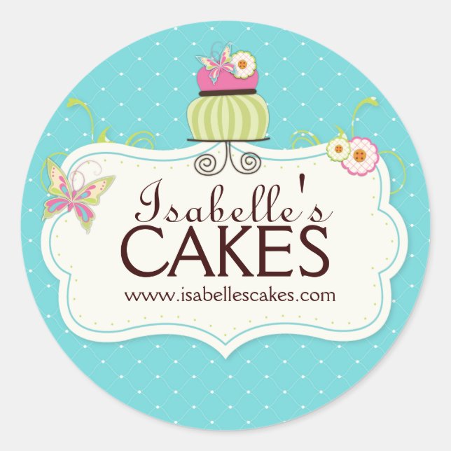 Whimsical Cake Labels Runder Aufkleber (Vorderseite)