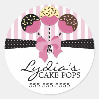 Whimsical Cake Pops Bäckerei Box Siegel Runder Aufkleber