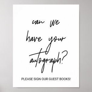 Whimsical Calligraphy Autograph Guest Book Sign Poster