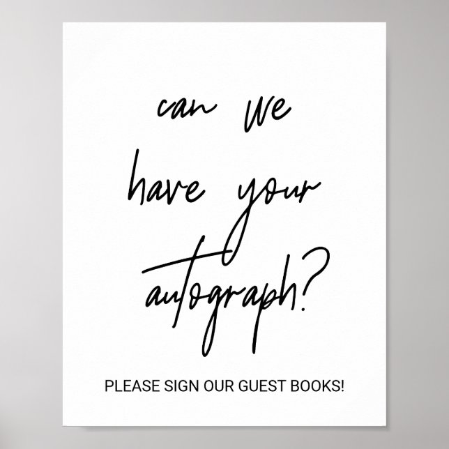 Whimsical Calligraphy Autograph Guest Book Sign Poster (Vorne)