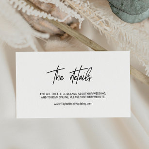 Whimsical Calligraphy Wedding Online Details Begleitkarte