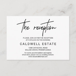 Whimsical Calligraphy Wedding Reception Card Einladung
