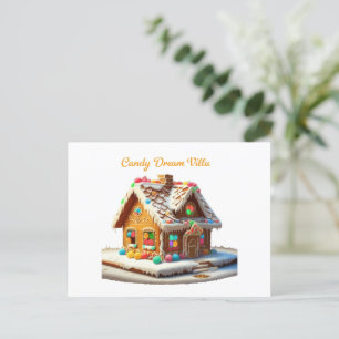 Whimsical Candy Traumvilla Festliches Lebkuchenh Postkarte